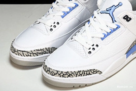 3 WHITE RETRO AIR JORDAN “UNC” 0823